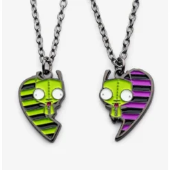Outlet ⭐ Invader Zim GIR Heart Best Friend Necklace Set 🎁