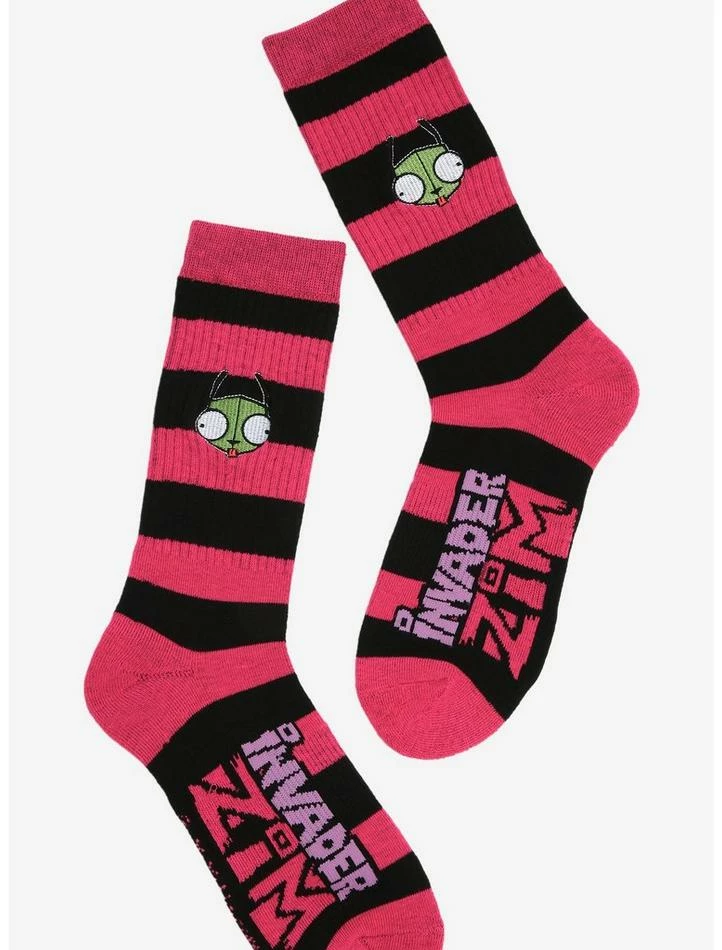 Promo ⌛ Invader Zim GIR Duo Crew Socks ⌛ 1 Promo ⌛ Invader Zim GIR Duo Crew Socks ⌛