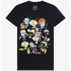 Buy 😀 Invader Zim GIR Eating Collage Boyfriend Fit Girls T-Shirt 🎁