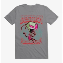 Flash Sale 💯 Invader Zim Unique Destroy T-Shirt 💯 -Invader Zim shop 17584912 hi