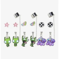 Best Sale ⌛ Invader Zim GIR Icons Cuff Earring Set ⌛