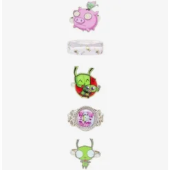Discount 🧨 Invader Zim GIR Ring Set 🔥