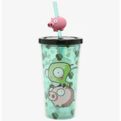 Brand new ⌛ Invader Zim GIR Pig Topper Acrylic Travel Cup ❤️