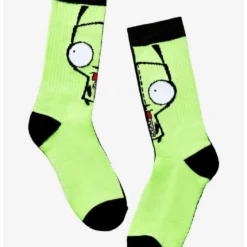 Deals 😀 Invader Zim GIR Color Block Crew Socks 🥰