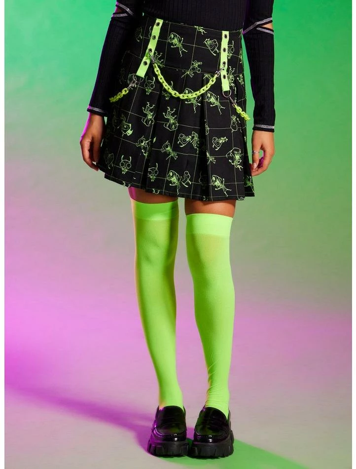 Hot Sale π Invader Zim Chain Grid Pleated Skirt π 1 Hot Sale π Invader Zim Chain Grid Pleated Skirt π