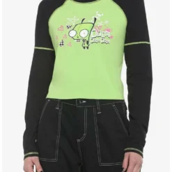 Flash Sale β¨ Invader Zoom GIR Contrast Stitch Girls Raglan Long-Sleeve Top βοΈ