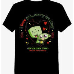 Best Sale ⭐ Invader Zim GIR & Monkey Boyfriend Fit 🌟 Girls T-Shirt ✨